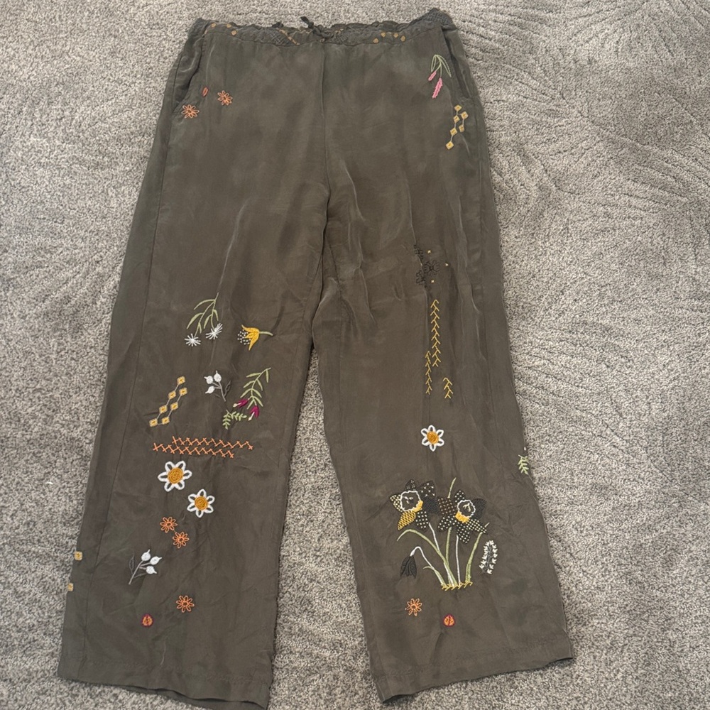 Embroidered Floral Women's Pants Biya Johnny Was